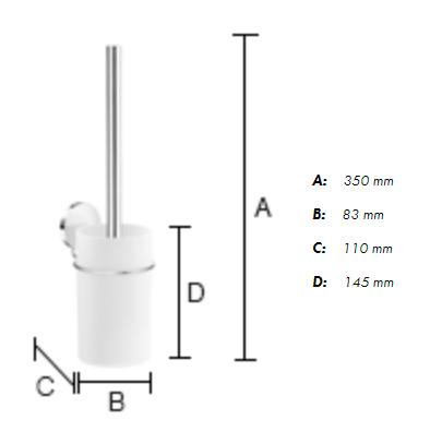 Beslagsboden Puck selvkl&aelig;bende toiletb&oslash;rste - Mat sort/sort