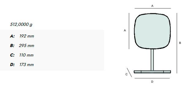 Beslagsboden Glow makeupspejl p&aring; fod m/bakke og 7x forst&oslash;rrelse - Mat sort
