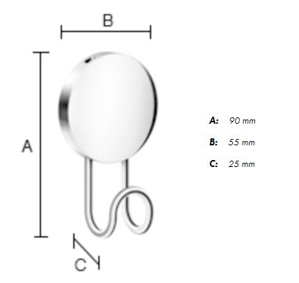 Beslagsboden Puck selvkl&aelig;bende enkelkrog - Krom