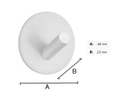 Beslagsboden rund selvkl&aelig;bende h&aring;ndkl&aelig;dekrog &Oslash;48 - Mat hvid