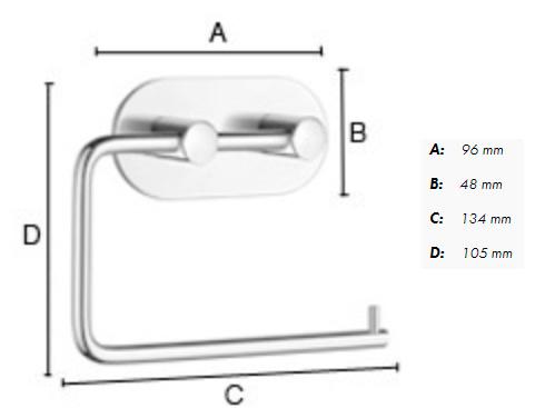 Beslagsboden selvkl&aelig;bende toiletpapirholder BX1097 - Mat hvid