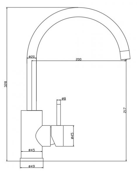 Cass&oslash;e Noba CK02 k&oslash;kkenarmatur m/U-tud - B&oslash;rstet messing