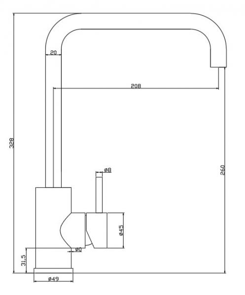 Cass&oslash;e Noba CK03 k&oslash;kkenarmatur - Mat sort