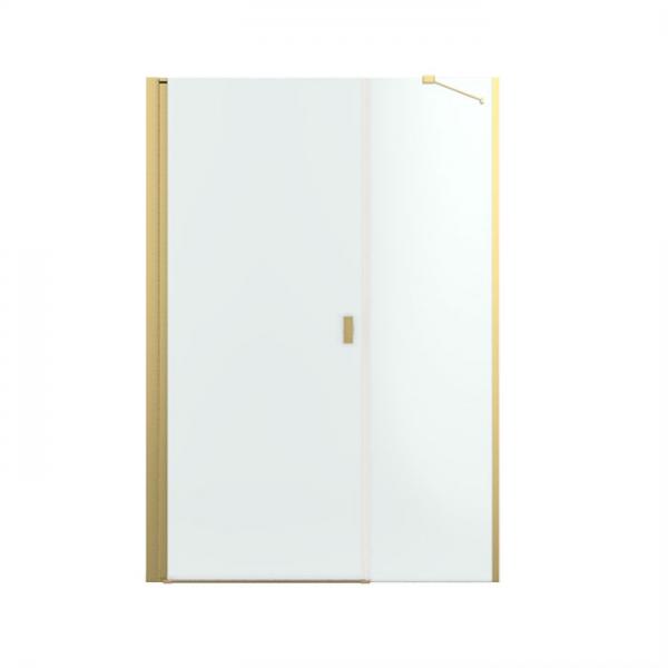 Str&oslash;mberg Noma 45 svingd&oslash;r m/sidepanel 1000mm - Venstre - B&oslash;rstet messing