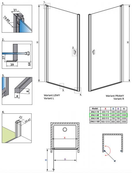 Str&oslash;mberg Noma 20 niched&oslash;r 800mm - H&oslash;jre - B&oslash;rstet kobber