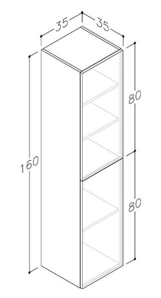 Str&oslash;mberg Parma/Alba h&oslash;jskab m/2 d&oslash;re - Hvid mat