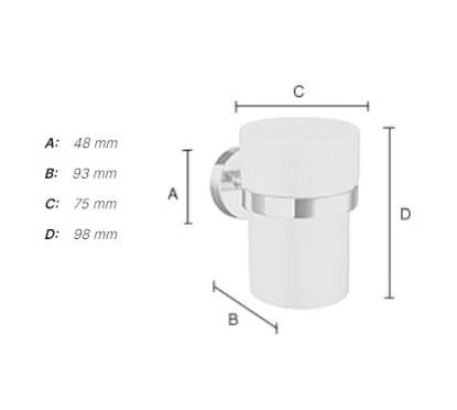 Smedbo Home tandkrus til v&aelig;g - Mat sort/porcel&aelig;n