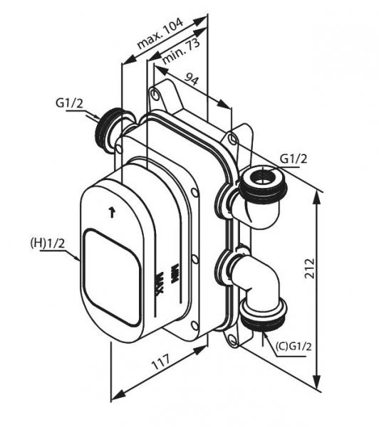 Damixa Silhouet komplet indbygningspakke til badekar � Mat sort