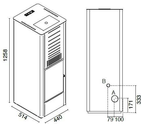 Lang&aring; Karen Tr&aelig;pilleovn 40 kg pilletank - Sort