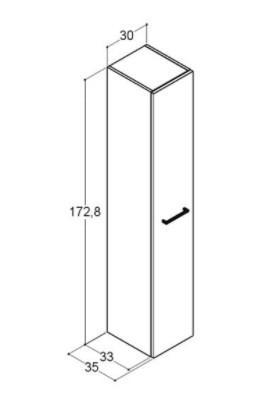Dansani Mido+ h&oslash;jskab 30 - H&oslash;jreh&aelig;ngslet - Varm eg