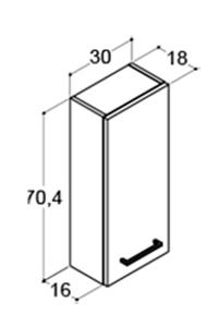 Dansani Mido+ overskab m/3 glashylder - Venstreh&aelig;ngslet - Hvid mat