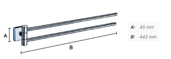 Smedbo House svingbar h&aring;ndkl&aelig;destang - Krom