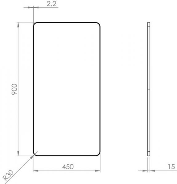 Cass&oslash;e Refine vendbart spejl - 45 x 90 cm - m/alu ramme