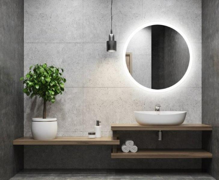 Sandra rundt spejl m/integreret LED lys og backlight - &Oslash;110 cm