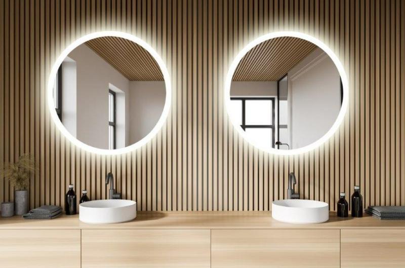 Sandra rundt spejl m/integreret LED lys og backlight - &Oslash;80 cm