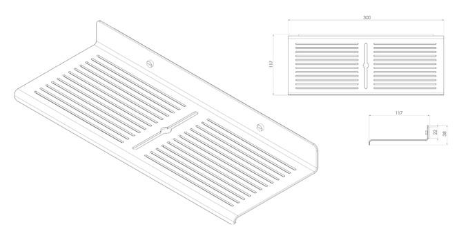 Toni Copenhagen brusehylde - &AElig;gte messing
