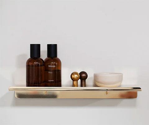 Toni Copenhagen hylde - &AElig;gte messing