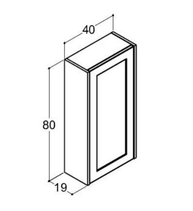Dansani Luna Classic overskab m/l&aring;ge og rammefront - H&oslash;jreh&aelig;ngslet - Valgfri farve