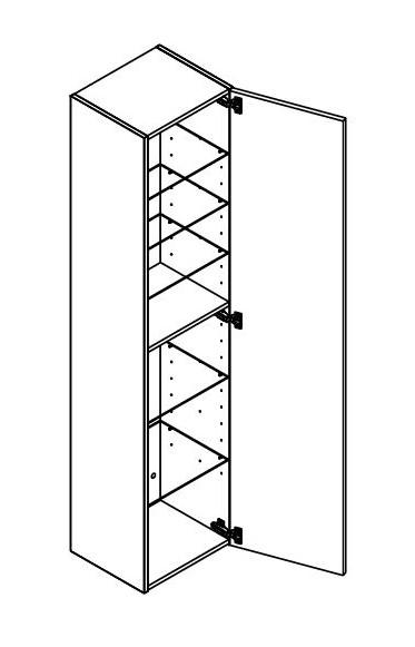 Dansani Luna Urban h&oslash;jskab 40 - Venstreh&aelig;ngslet - Gr&aring; mat