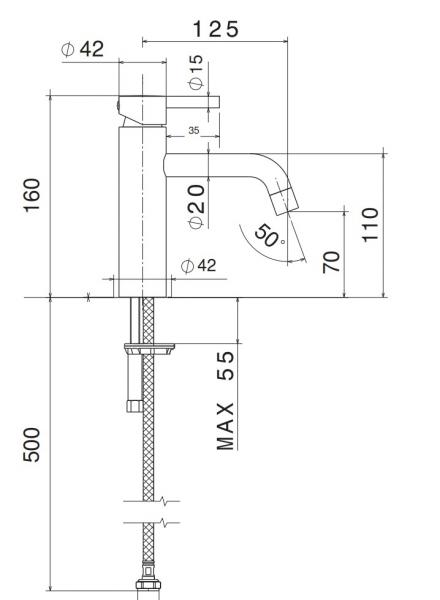 Cass&oslash;e Noba W4 h&aring;ndvaskarmatur - B&oslash;rstet kobber