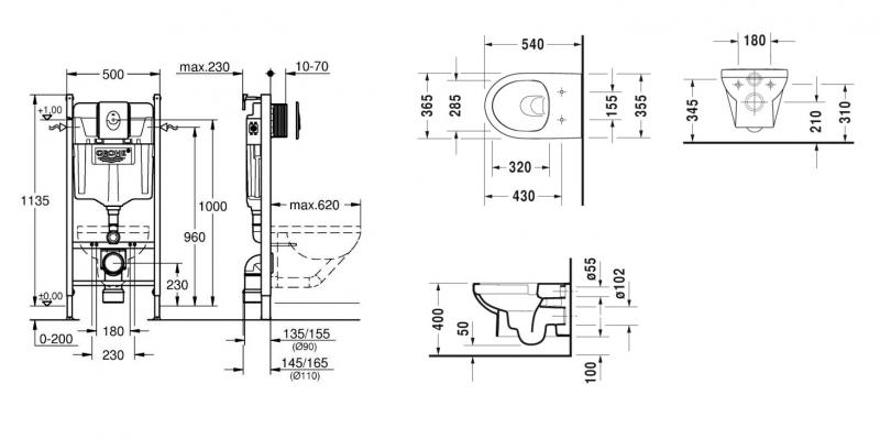 Duravit No. 1 rimless toiletpakke inkl. s&aelig;de m/softclose og hvid betjening