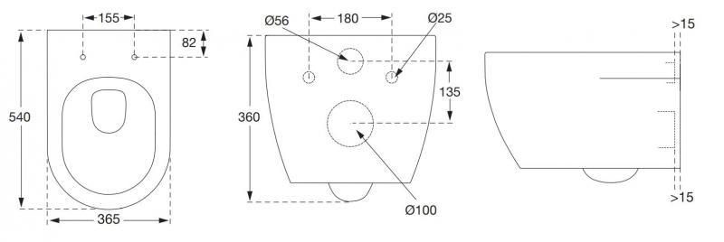 Pressalit rimless toiletpakke m/Comfort D2 s&aelig;de, cisterne og hvid betjening