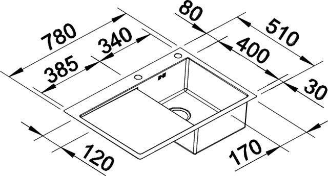Blanco Claron 4 S-IF k&oslash;kkenvask - H&oslash;jrevendt - Rustfrit st&aring;l