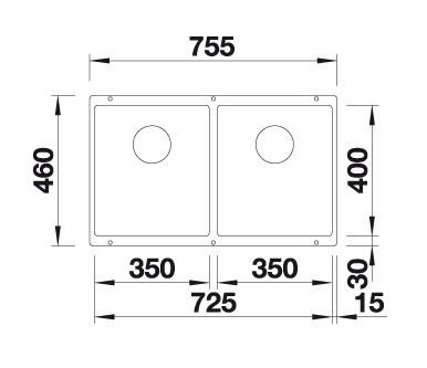 Blanco Subline 350/350-U dobbelt k&oslash;kkenvask - Sort