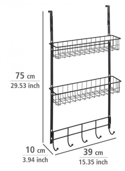 Wenko multifunktionel k&oslash;kkenhylde t/d&oslash;r eller l&aring;ge - Sort