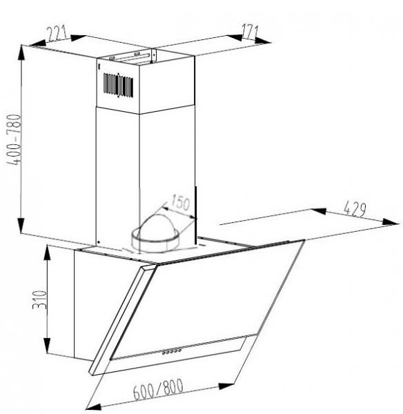 Eico Udine 80 Stone emh&aelig;tte til v&aelig;gmontering - Stone