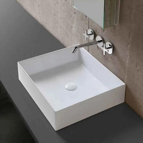 Lavabo Elegance SQ 45 fritst&aring;ende bowlevask - Uden overl&oslash;b