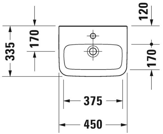 Duravit DuraStyle 45 h&aring;ndvask t/v&aelig;g - Uden overl&oslash;b