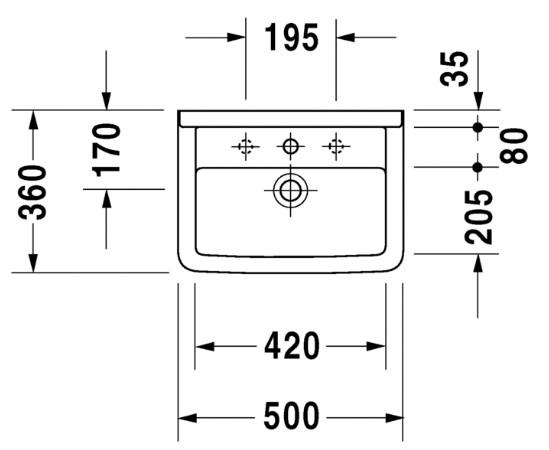 Duravit Starck 3 50 h&aring;ndvask t/v&aelig;g