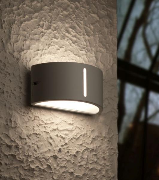 Lutec Architectural Bonn udend&oslash;rslampe til v&aelig;g - Rustfrit st&aring;l