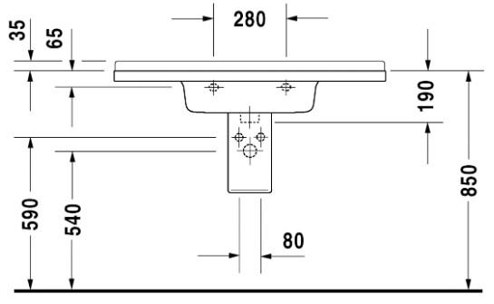 Duravit Starck 3 105 h&aring;ndvask t/v&aelig;g eller m&oslash;bel