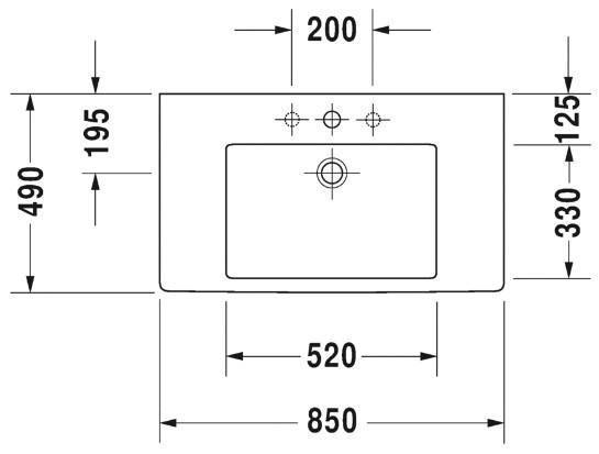 Duravit Vero 85 h&aring;ndvask t/v&aelig;g eller m&oslash;bel