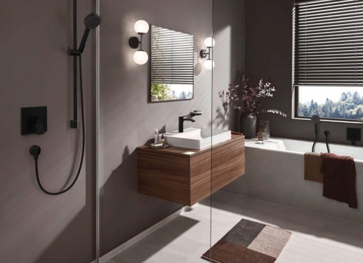Hansgrohe Vivenis 110 h&aring;ndvaskarmatur u/bundventil og m/CoolStart - Mat sort