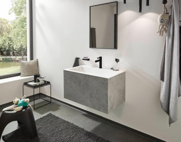 Hansgrohe Finoris 110 h&aring;ndvaskarmatur m/push-open og CoolStart - Mat sort