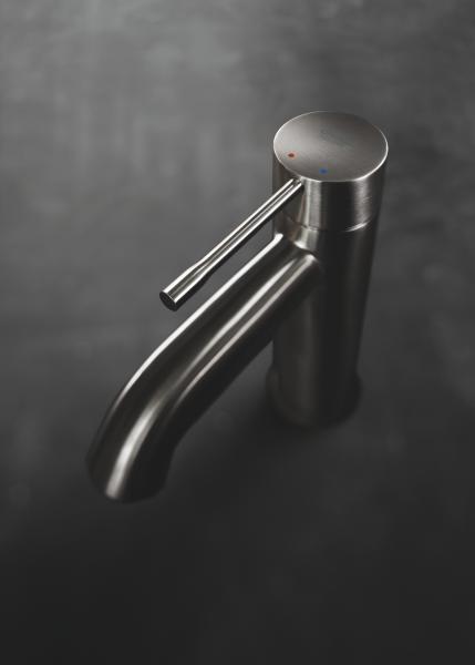 Grohe Essence New h&aring;ndvaskarmatur m/bundventil - B&oslash;rstet hard graphite