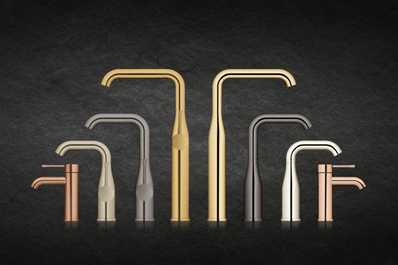 Grohe Essence New h&aring;ndvaskarmatur m/bundventil - B&oslash;rstet warm sunset