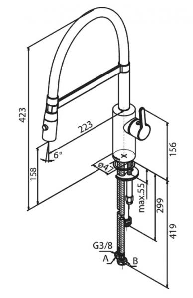 Damixa Silhouet Pro k&oslash;kkenarmatur - Steel