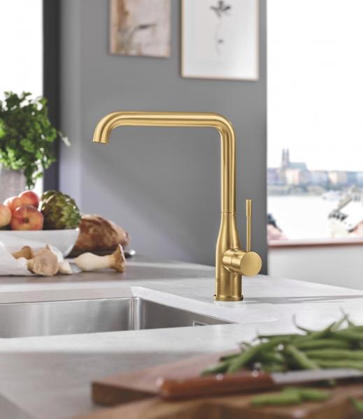 Grohe Essence New k&oslash;kkenarmatur - B&oslash;rstet cool sunrise