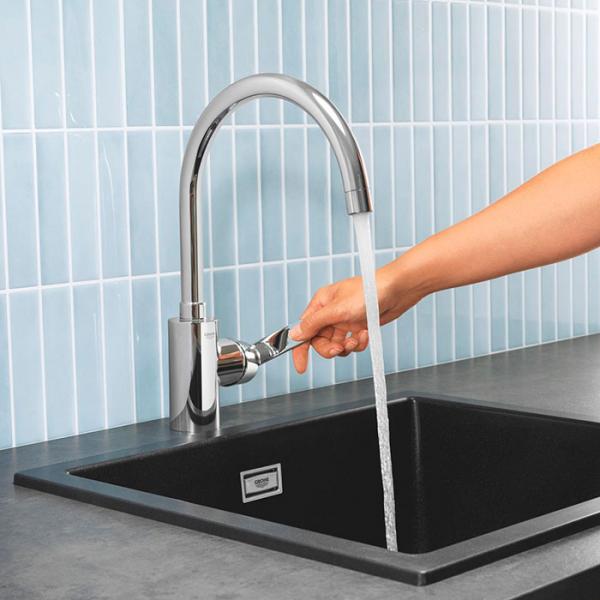 Grohe Get k&oslash;kkenarmatur m/C-tud - Krom