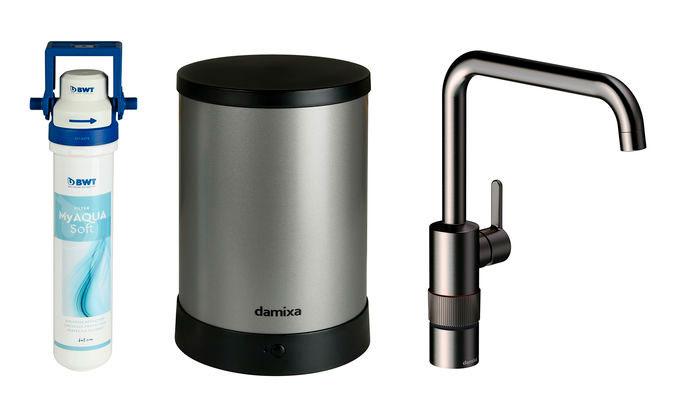 Damixa Silhouet Instant kogende k&oslash;kkenarmatur - B&oslash;rstet grafitgr&aring;