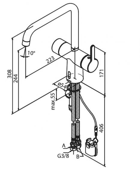 Damixa Silhouet Touchless k&oslash;kkenarmatur - Krom
