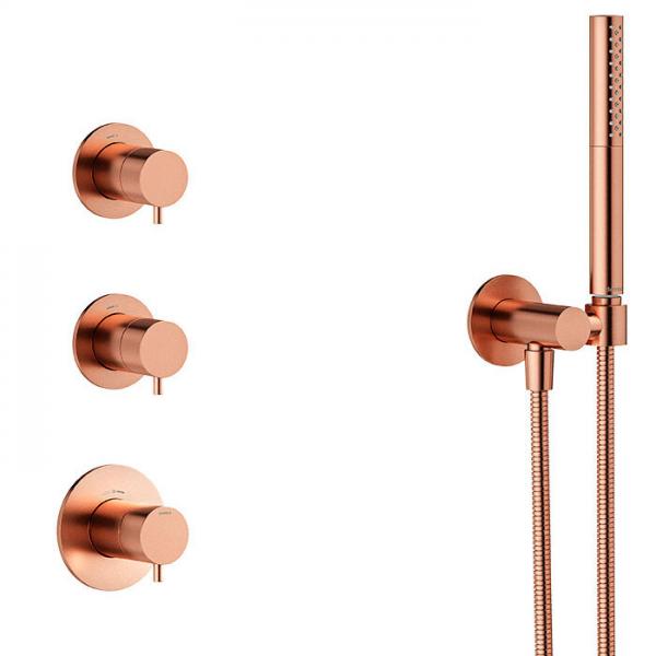 Damixa Iris XS 2 brusesystem til indbygning - Loft - B&oslash;rstet kobber