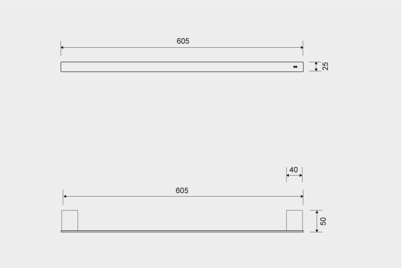 Unidrain ReFrame h&aring;ndkl&aelig;destang - 600 - Sort