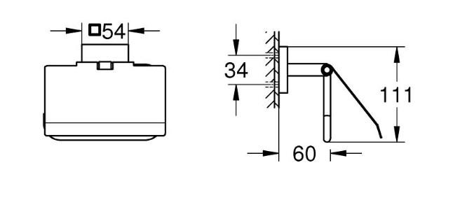 Grohe Start Cube toiletpapirholder m/l&aring;g - Krom