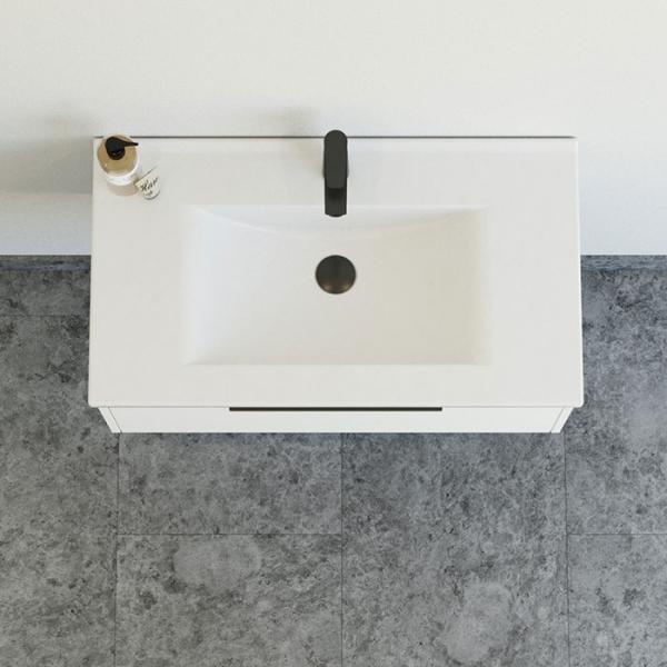 Dansani Mido+ Classic 81 m&oslash;bels&aelig;t m/Amber vask og 1 skuffe - Mat hvid