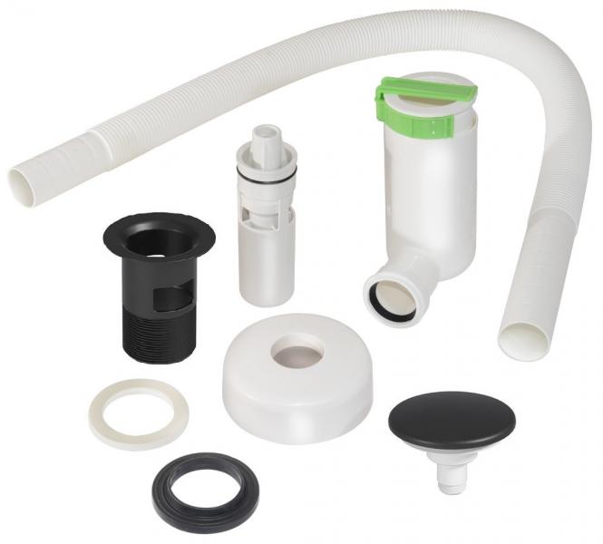 Gustavsberg Artic 100 m&oslash;bels&aelig;t m/sort dobbeltvask - Hvid